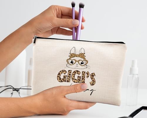 Gigi Makeup Bag Leopard Travel Cosmetic Pouch for Grandma Gifts