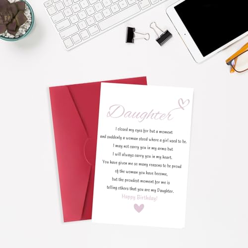 Happy Birthday Card for Daughter - Cute Poem & Red Envelope