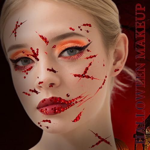 Teenitor Self-Adhesive Face Gems & Body Rhinestones for Halloween Makeup