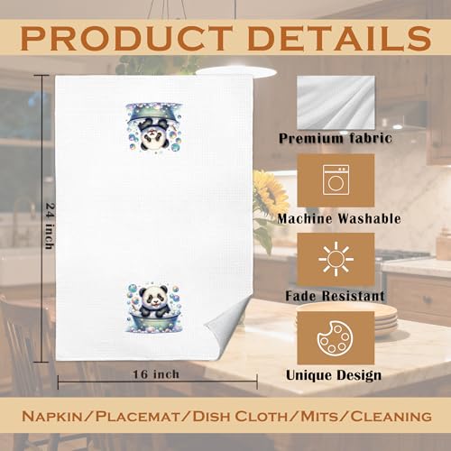 Panda Hand Towels for Kids - Cute 16x24 Dish Towel (Towel-d)