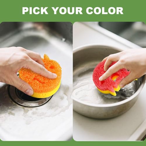 SmilePowo 5-Pack Dual-Sided Non-Scratch Kitchen Sponges