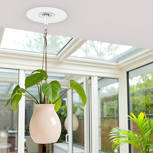 Adhesive Ceiling Hooks with Safety Clasp for Home Decor