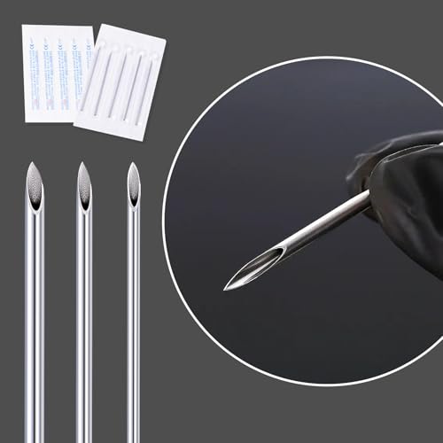 16G Sterile Body Piercing Needles 10-Pack Stainless Steel - DJCIW