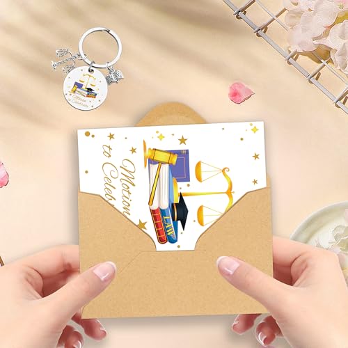Law School Graduation Card Set with Keychain Charm - Gift for Graduates