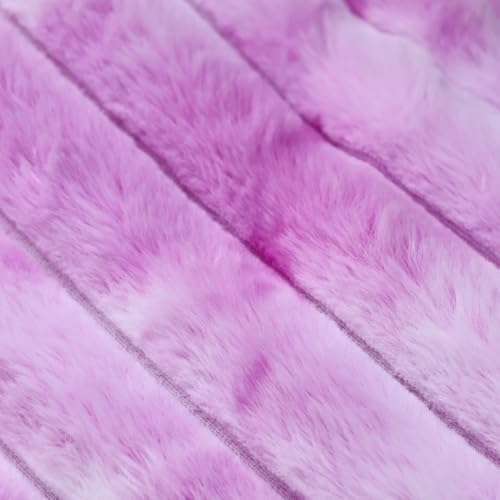 Plush Striped Throw Pillow Covers - Tie Dye Purple, 18x18" (Set of 2)