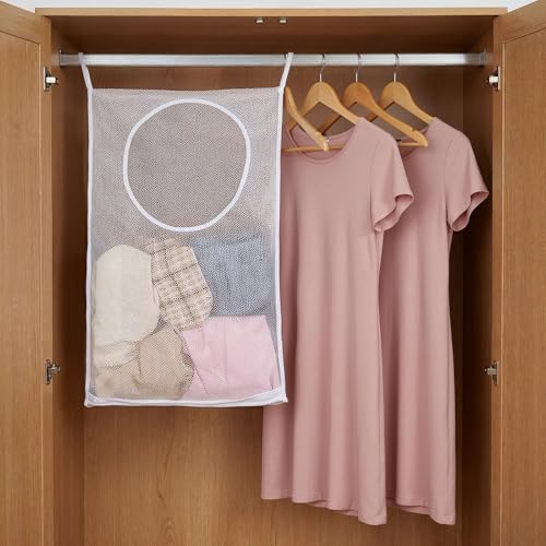 Sorcristy Portable Hanging Laundry Hamper - Large Mesh Basket, 28.74" x 18.89"