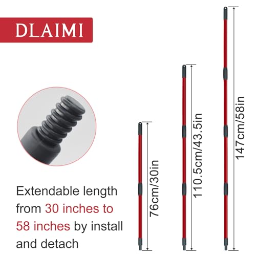 DLAIMI Mop Handle Replacement for Ocedar Spin Mop - Adjustable 30" to 58"