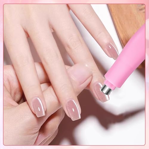 3 in 1 Cat Eye Nail Magnet Tool - Pink Multifunctional Magnetic Wand