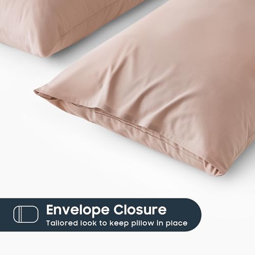 Dusty Pink Cotton Pillow Cases - Set of 2, Standard Size 20x26 inches