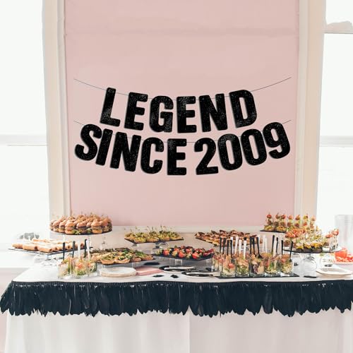 Pre-Strung Black Glitter Banner for 17th Birthday Celebration