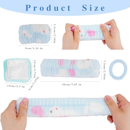 Spa Headband and Wristband Set for Skincare and Face Washing
