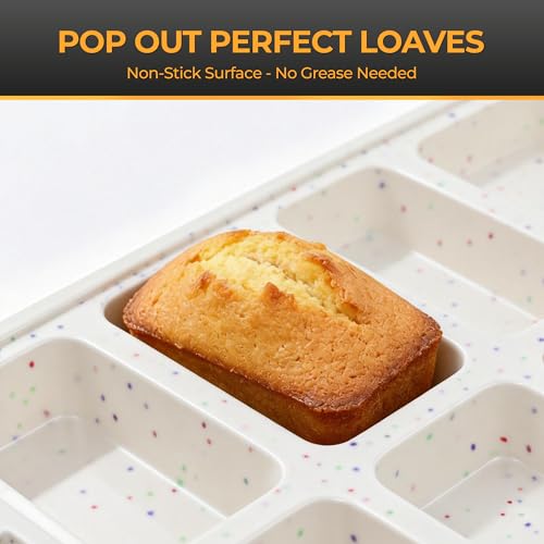 Silicone Mini Loaf Pan Set - 12-Cavity Non-Stick Baking Mold