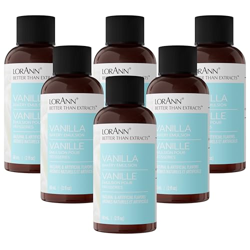 LorAnn Oils Vanilla Emulsion & Flavoring for Baking - 2 Fl Oz (Pack of 6)