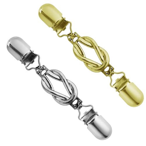 2 Pcs Waist Cincher Clips - Stylish Gold & Silver Shawl Fasteners