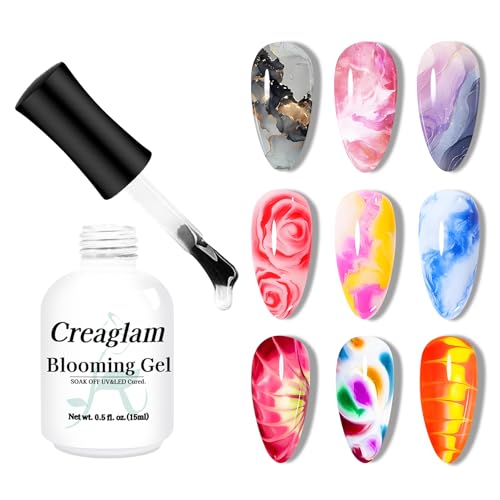Creaglam Blooming Gel Nail Polish - 15ml Clear Blossom Marble Art Gel