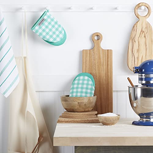 KitchenAid Albany Mini Oven Mitt Set - 2-Pack, Aqua Sky