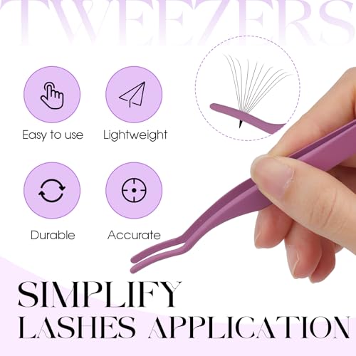 WENDY LASHES Professional Eyelash Extension Tweezers Dark Purple