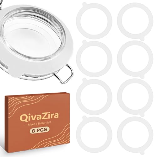 8 Pack White Silicone Jar Gaskets for Wide Mouth Glass Jars