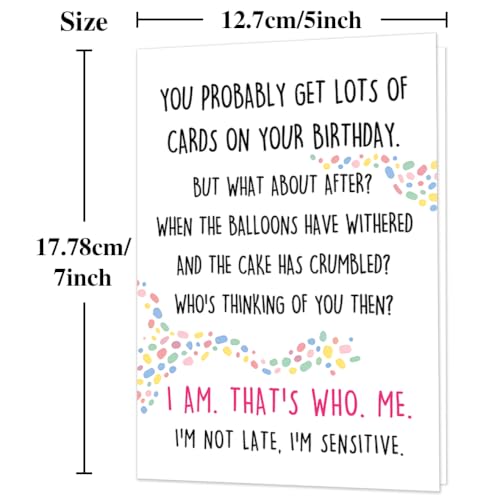 Funny Belated Birthday Card - Humor Gift for Friends & Family