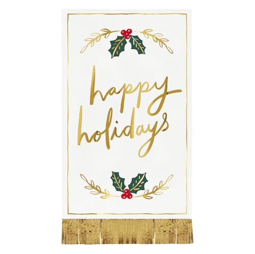 Christmas Guest Napkins Pack of 20 - Happy Holidays Design