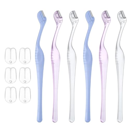 6 Pcs Eyebrow Razor for Women Face Hair Remover Trimmer with Precision Cover