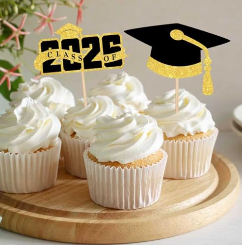 40 Graduation Cupcake Toppers for Class of 2026 Party