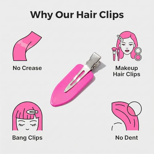 eswala No Crease Hair Clips - 40 Pcs Multicolor Creaseless Hair Pins for Makeup
