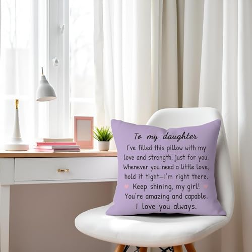 HERHOME Lavender Daughter Pillow Cover - Gifts for Daughter, Cozy Home Decor