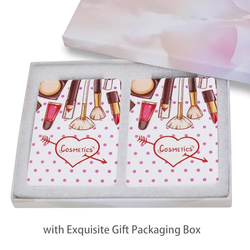 Pocket Mirror for Women 2-Pack 1X/3X Magnifying Compact PU Leather