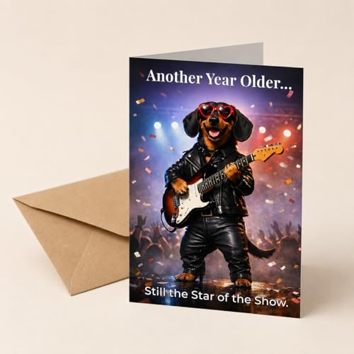 Funny Rockstar Birthday Card for Men | 5x7 with Envelope