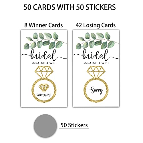 Eucalyptus Greenery Bridal Shower Scratch Off Game Cards - 50 Pack