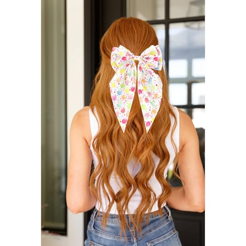 GAFATORY Large Easter Hair Bows with Non-Slip Barrettes - 2 PCS