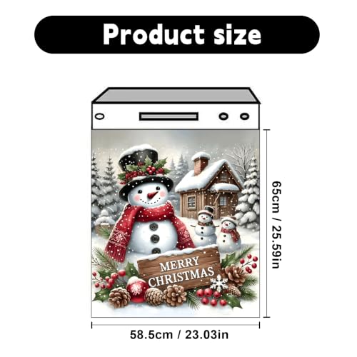 Christmas Snowman Refrigerator Magnet Cover Panel Decal - 23x26 Inches