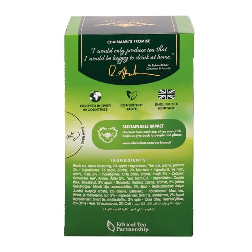 Ahmad Tea Apple Refresh Black Tea, 120 Count Tagged Tea Bags