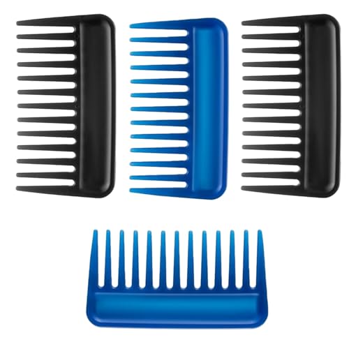 TIKIYOUN 4-Piece Wide Tooth Comb Set Mini Pocket Combs for Curly Hair