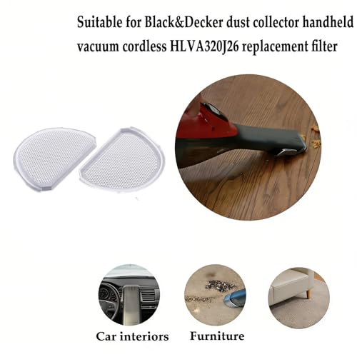 2 Pack Handheld Vacuum Cleaner Filter Compatible with Black & Decker