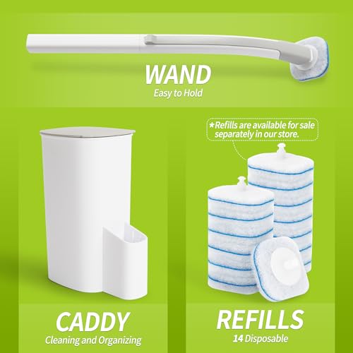 IVYROLL Toilet Bowl Cleaner Wand with 14 Refills - 1 Count