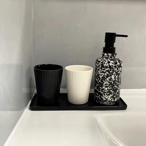Wongwongcat White Ceramic Vertical Stripe Toothbrush Cup - Couple Bathroom Tumbler & Coffee Mug