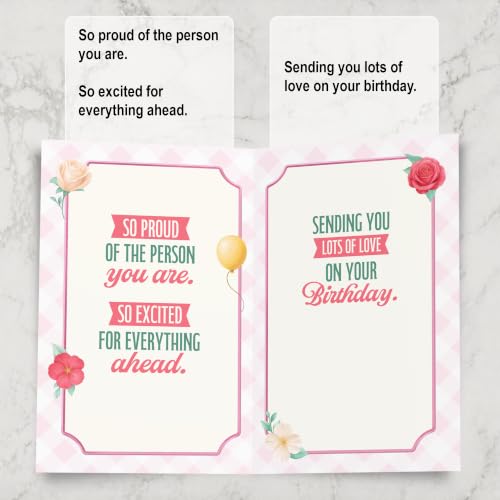 Personalized Granddaughter Birthday Card - Made in USA, Eco-Friendly 5x7 Greeting Card with Premium Envelope