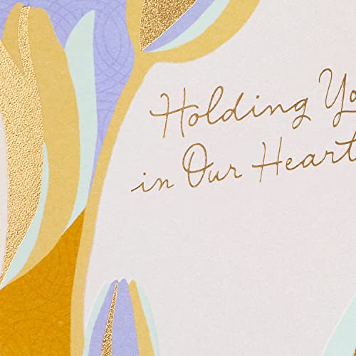 Hallmark Sympathy Card Holding You In Our Hearts 5 x 7.2 inches – Heartfelt Condolence Note