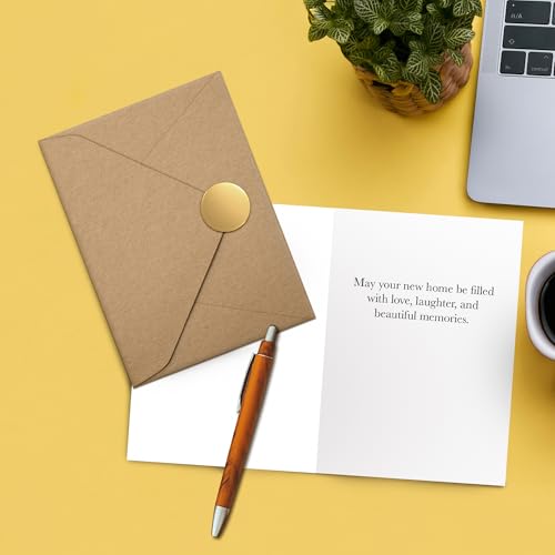 Elegant Housewarming Card with Envelope & Gold Foil Seal - 5x7