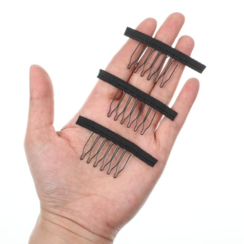 Alrhso 40 Pcs Metal Wig Clips with Cloth Edge 6 Teeth for Hairpieces
