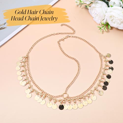 Gold Head Chain & Snake Charm Egyptian Headpiece for Costume & Prom