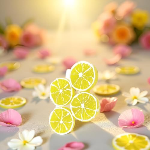 SelHeng 4Pcs Double Lemon Slices Duckbill Hair Clips for Women