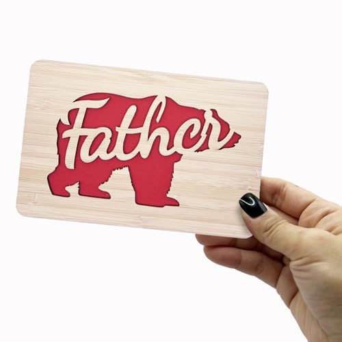 Handmade Wooden Father's Day Card with Display Stand