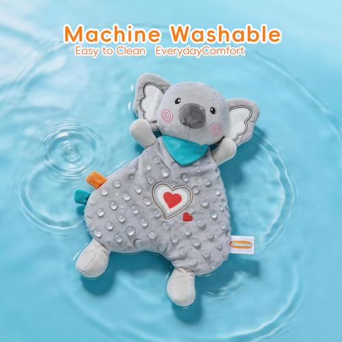 JINBOBUBU Koala Baby Security Blanket, Organic Cotton Plush Lovey