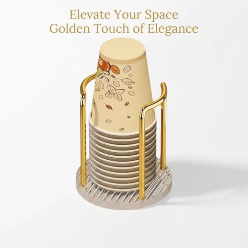 Elegant Gold Toothbrush & Mouthwash Cup Dispenser Holder