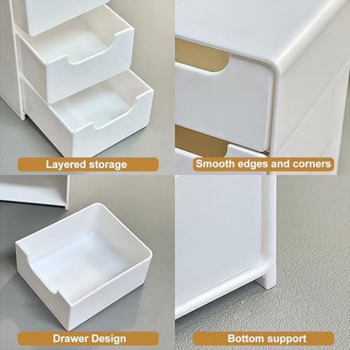 Mini Square Desktop Storage Unit with 3 Drawers for Beads & Jewelry