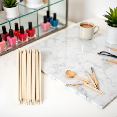 Wooden Cuticle Pusher 20-Piece Set Double-Sided Nail Sticks for Manicure