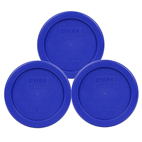 Pyrex 7202-PC Cadet Blue Replacement Lids - 3-Pack, BPA-Free